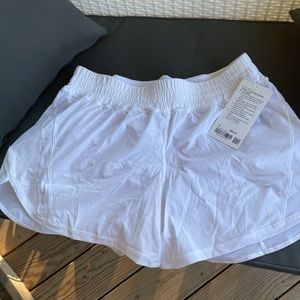 Lululemon Track that MR short 5” white lined